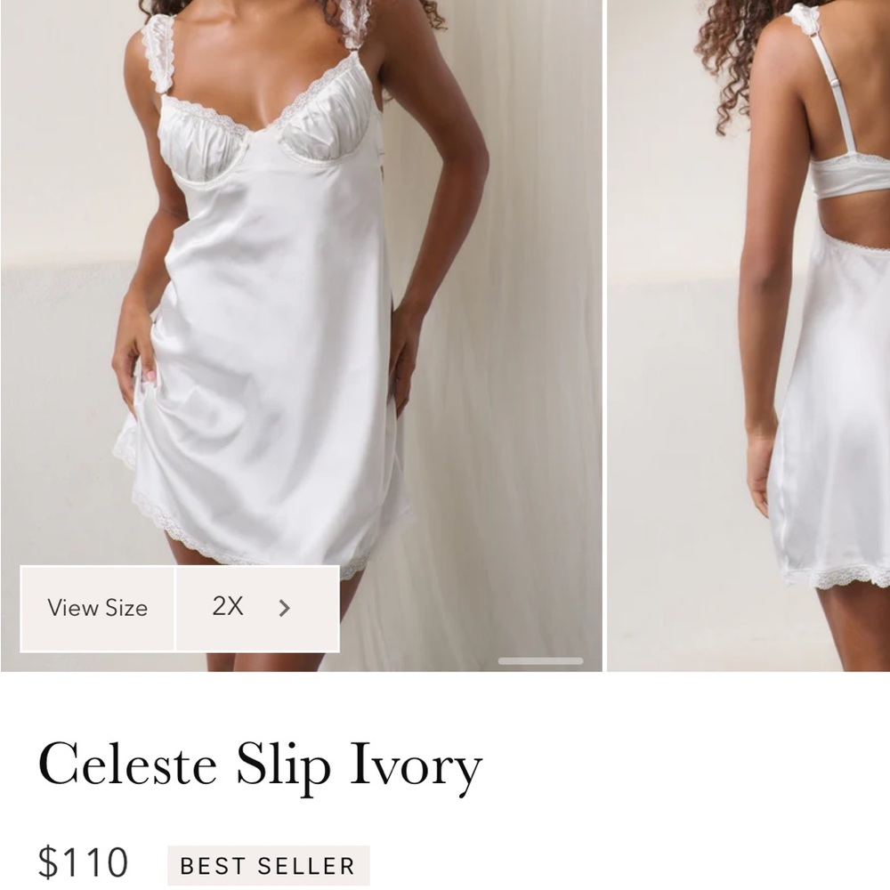 Celeste Ivory Satin Slip